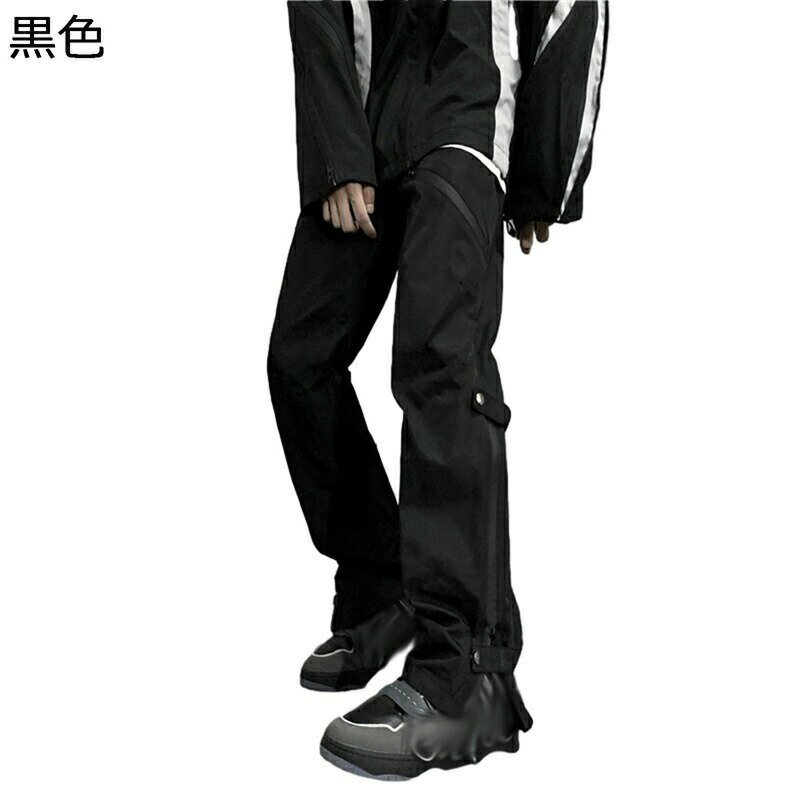 カーゴパンツ 作業パンツ メンズ ビッグシルエット ゆったり 裾ラッパ ロングパンツ コットン ポケット付き ウエストゴム紐 袴パンツ ボトムス しっかり 定番 リラックス パンクストリート ゴシック 原宿