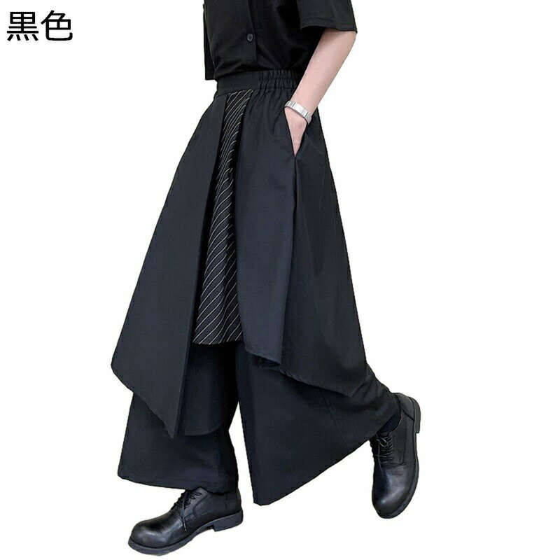 サルエルパンツ アラジンパンツ ガウチョパンツ メンズ ゆったり 不規則 ズボン ロング丈 通気性 薄手 スカート 個性ズボン 美脚 韓国ファッション ウエストゴム 男女兼用 ストリート系 パンク 原宿