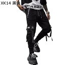 カーゴパンツ テーパードパンツ 原宿 ウエストゴム ロングパンツ 綿混紡 マルチポケット 作業パンツ メンズ ずぼん アンクルパンツ 通気性 薄手 個性 韓国フ...
