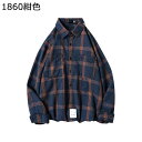 長袖シャツ メンズ カジュアルシャツ ジャケット チェック柄 開襟 胸ポケット コート トレンド ファッション 春服 秋着 着痩せ 重ね着 やわらか 学生 通勤...