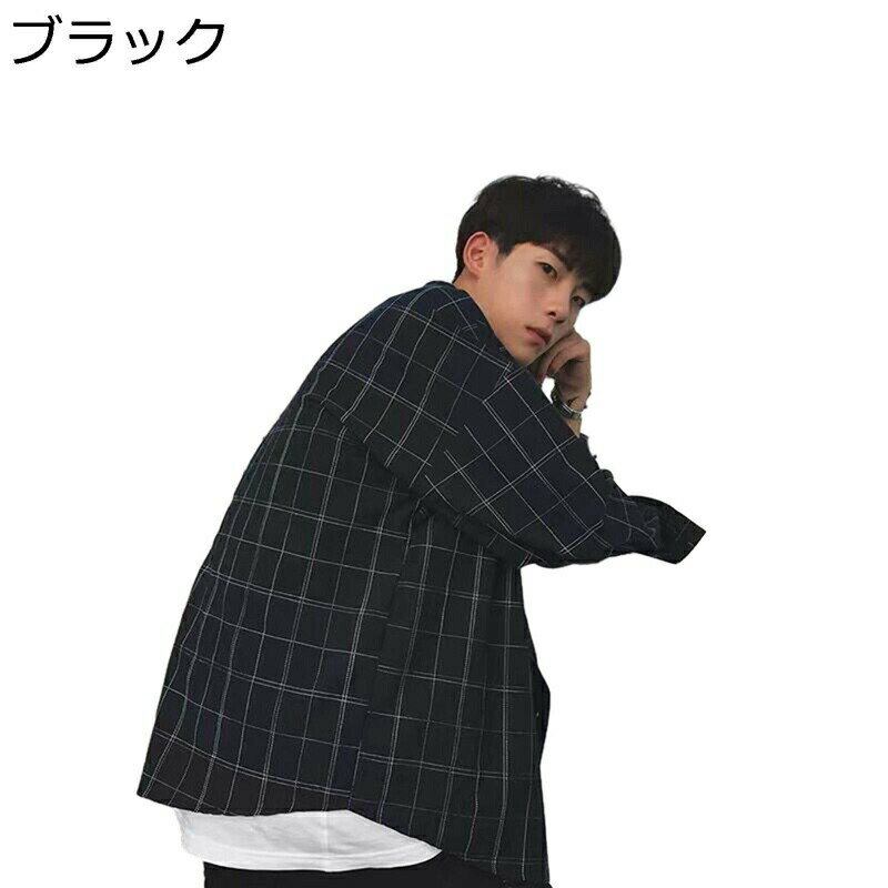 チェックシャツ シャツ 長袖 男性用 薄い 耐摩耗 形態安定 カジュアル フィット ベーシック オシャレ アウター おおきいサイズ 前開き 春夏秋 ゆったり 通勤 着回し 職場 着心地良い かっこいい ファッション
