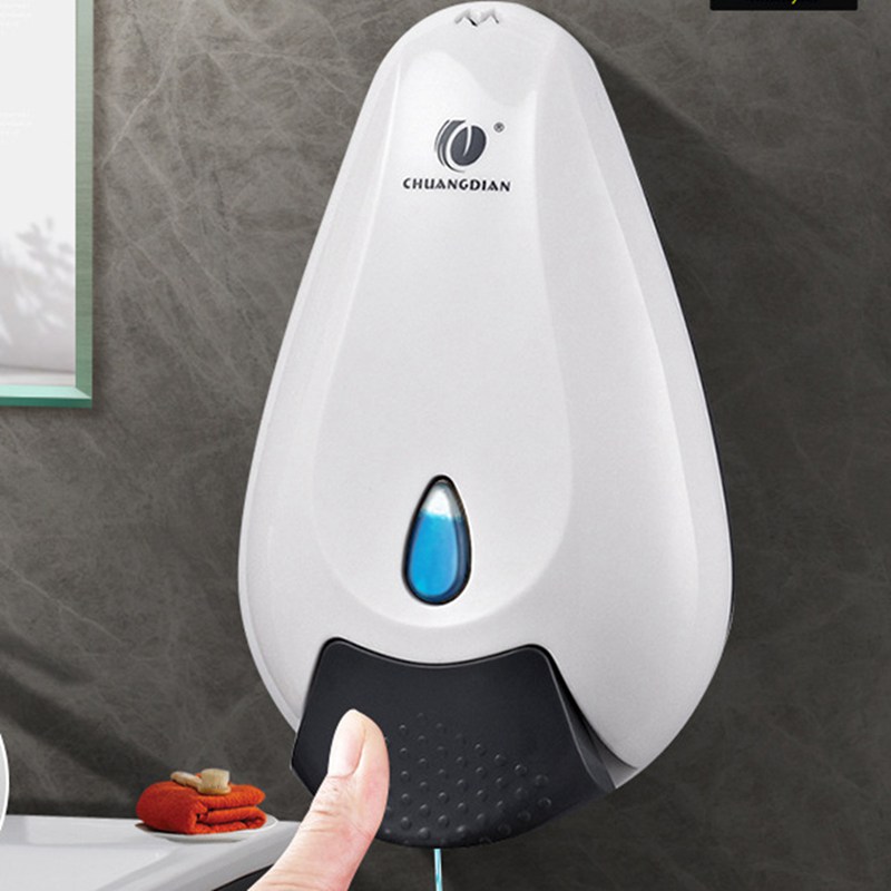 ソープディスペンサー 手動ディスペンサー シャンプーボトル 壁掛け コンディショナー 詰め替え容器 水滴型 簡単設置 500ml大容量 食器洗剤 台所洗剤 ボディソープ お風呂場すっきり 水垢防止 カビ対策 オシャレ 3