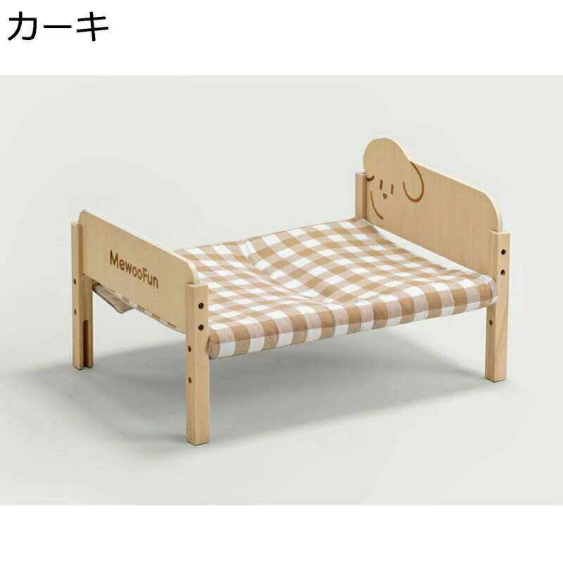 ペットベッド ベッド外観 木製品 クッション付き 組み立て可 通年適用 お手入れ簡単 可愛い 室内 キャ..