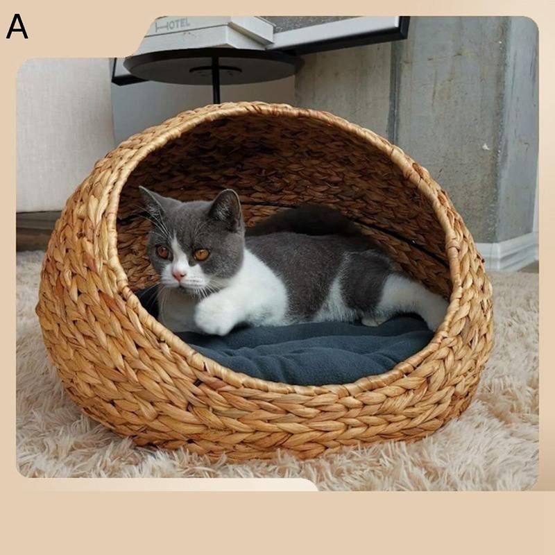 ドーム型 おもちゃ付 ペットベッド 通年適用 通気性 クッション付き おもちゃ付き 室内用 お手入れ簡単 保温 ぐっすり眠れる 猫ハウス 犬ベッド お洒落 ペット用寝袋 耐え噛み 天然 安定性 ペットハウス