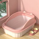 大容量 猫用トイレ 猫砂 漏れにくい 半密閉型 ペットトイレトレー 全年齢猫 小型犬 壁付きトイレ いたずら防止 猫の耳デザイン キャットトイレ お手入れ簡単 ...