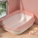 猫トイレ 猫用トイレ オープン 深いトイレ 猫用トイレボックス PP素材 壁付き 組み立て簡単 洗い可能 砂の飛び散り防止 耐摩耗性 スコップ付き 無臭防沫 ワ...