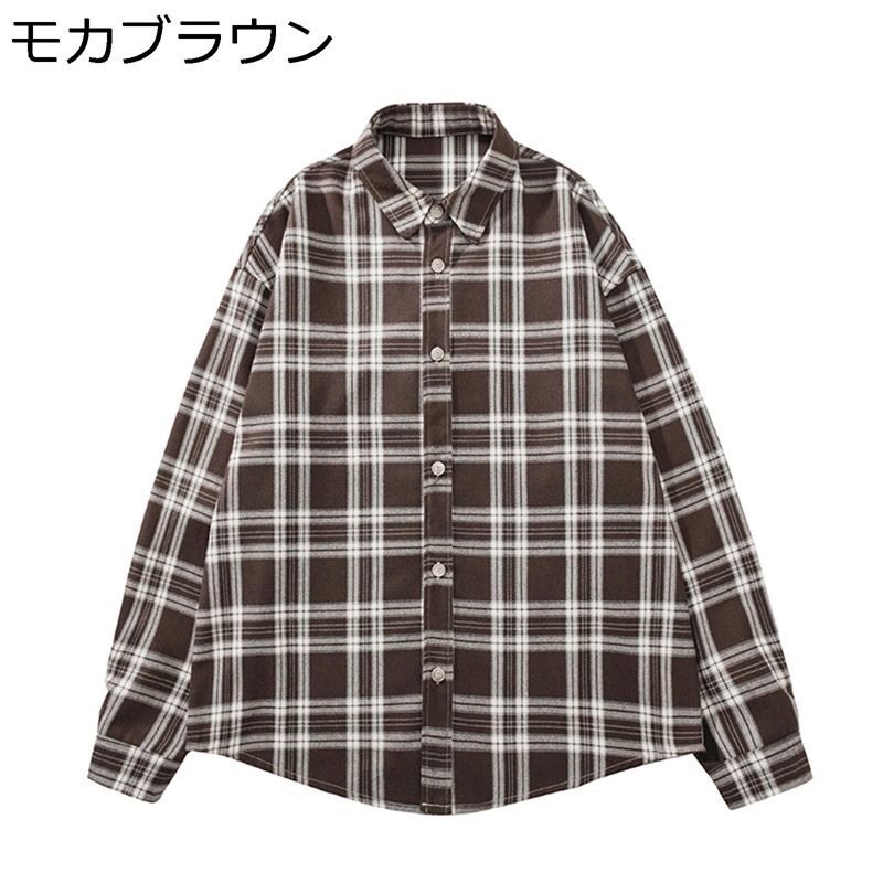 男女兼用 メンズ チェックシャツ 長袖 カジュアルシャツ カップル 耐久性 耐摩耗 フィット ボタン 柔らかい 肌触り良い お出かけ スポーツ オシャレ ゆったり ベーシック 春夏秋 青年