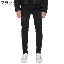 テーパードパンツ デニムパンツ スキニーパンツ ジーンズ メンズ ビッグシルエット 韓国風 伸縮性 通気性 ダメージ加工 耐摩耗 おしゃれ カジュアル ファスナ...