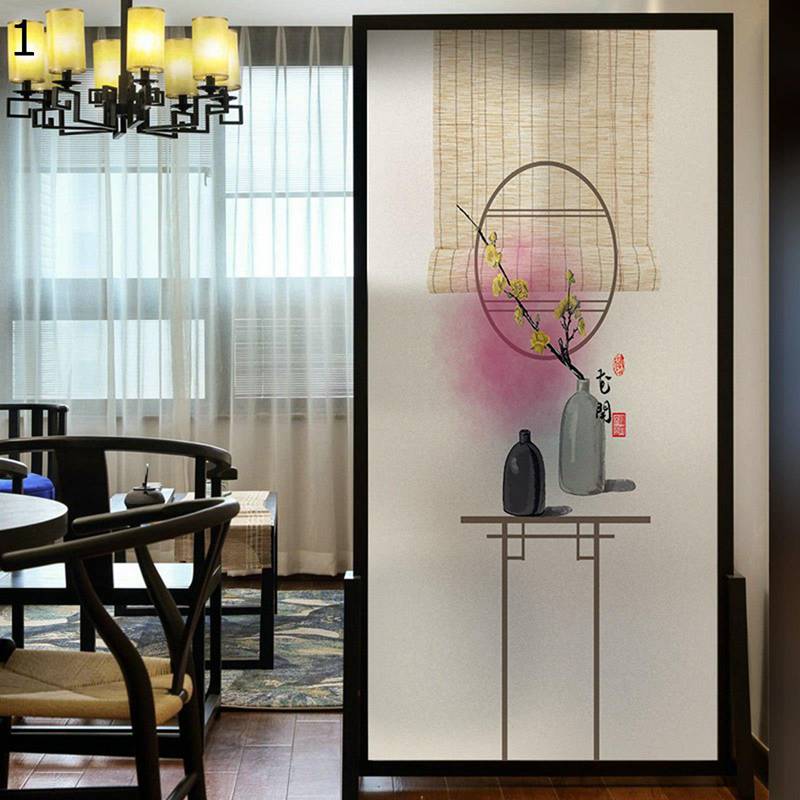 花柄窓フィルム 花柄 植物柄 シート 風景 ガラスシート ガラス 目隠しシール 外から見えない窓フィルム..