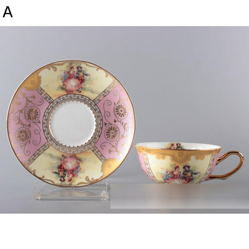 ティー カップ & ソーサー セット ボーンチャイナ 紅茶カップ カップ プレート 皿 ヨーロッパ 金箔押し 朝食ミルクマグ ミルクカップ ティー コーヒー 兼用 エレガント アフタヌーンティー 恋人