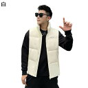 メンズ ダウンベスト 大きいサイズ アヒル羽毛 防寒ベスト 5XL 無袖 ダウン入 アウターベスト ポケット付き ジップアップ 保温性 雪対策 コンフォート 防...
