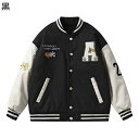 スタジャン スタジアムジャンパー メンズ ブルゾン 野球服 アメカジジャケット 英字柄刺繍飾り 春秋着 防寒保温性 ヴァーシティジャケット ルーズ カジュアルアウター デイリー 普段着 トレンド