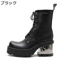 ブーツ パンク レディース 厚底 ショットブーツ 身長UP 秋 冬 かっこいい ロック ブーティ 履き心地 コンフォート 痛くない 軽量 クッション 蒸れない ...
