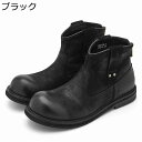 エンジニアブーツ 本革 ショートブーツ メンズ レザー バックジップ 牛革 ラウンドトゥ バイクブーツ 革靴 牛革 コンフォート ヴィンテージ レトロ オシャレ...
