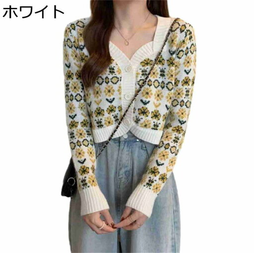 レディース ニット カーディガン 小花柄 薄手 ショート丈 ちび セーター スクエアネック アウター かわいい 開襟 体型カバー 長袖 秋冬用 あったか お洒落 潮流 キレイめ 部屋着 お出かけ 学生 レディース ニット カーディガン 小花柄 薄手 ショート丈 ちび セーター スクエアネック アウター かわいい 開襟 体型カバー 長袖 秋冬用 あったか お洒落 潮流 キレイめ 部屋着 お出かけ 学生