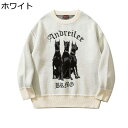 メンズセーター 犬柄 ラウンドネック 冬服 秋春 プルオーバー カットソー おおきいサイズ あったか 防寒 保温 柔軟性 ファッション 男性 オフィス スクール 普段使い お誕生日ギフト