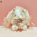 ぬいぐるみ 縫い包み ミニ財布 ロリータバッグ うさぎ ウサギ 兎 ロリータ飾り Lolita道具 華麗 オリジナル 小花柄 リボン ドレス 可愛い スウィート...