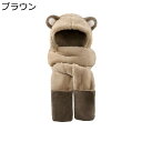 3in1マフラー ぬいぐるみ帽子 レディース 防風防寒 ぽかぽか 熊ちゃん フード付き 手袋 3点一体マフラー キュート 可愛い 一体化 スヌード もこもこ ソ...