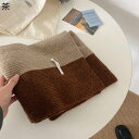 レディース マフラー ウールタッチ ストール 大判 厚手 男女兼用 ふわふわ バイカラー 秋冬 防寒 ニット編み ロングショール 女性 韓国ファッション 軽量 ...