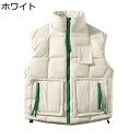 メンズ ダウンベスト ダウン90 ジャケット チョッキ 立ち襟 ジッパーポケット 大きいサイズ 真冬対応 ワークべスト 多ポケット 防寒保温 暖かい トレンド 体型カバー 野外 戸外 キャンプ