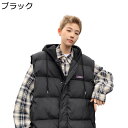 ダウンコットンベスト フード付き レッド メンズ 中綿入 超?量 冬服 あったか 保温性 袖なし アウターベスト チョッキ コンフォート コート ジャケット 普...