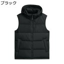 メンズ ダウンベスト 中綿ベスト 防寒着 暖かい 保温 防風 ジップアップ 無地 ゆったり 大きいサイズ スポーツ 取り外し可能なフード ベスト コート アウタ...