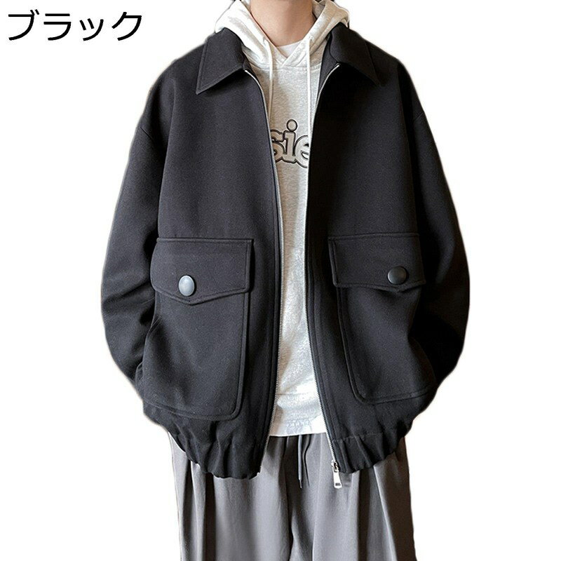 ジャケット カーディガン 秋冬 ラシャ チェック コート 韓国風 トップス 防風 防寒 カッコイイ カジュアル ストリート 折り襟 ゆったり おしゃれ ボタン付き 胸ポケット パーカー アウター