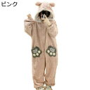 パジャマ 秋冬向き ねこ S-3XL レディース 寝巻き ルームウェア オールインワン おおきいサイズ ジッパー式 スリップウェア フランネル ボアフリース ナイトガウン カバーオール 防寒保温 日系 可愛い