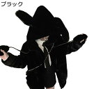 ボアコート ファージャケット レディース S-2XL 長袖 フェイクファー フード付き ウサギの耳飾り 秋冬 ゆったり フェイクファー 羽織り アウター 可愛い 冬服 ブルゾン 秋冬ウェア 防風