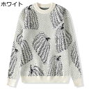 かぼちゃ柄 メンズセーター ニット ゆったり カットソー プルオーバー トップス ラウンドネック 暖かい 保温防寒 カジュアル ファッション 男性 ギフト お誕...
