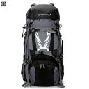 リュックサック 60L 登山用バッグ 救援笛付き ウェストベルト チェストベルト タクティカルリュック サバゲー デイパック ハイキングバッグ 男女通用 撥水防水 人間工学 通気 耐久性 防災