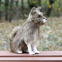 狼ぬいぐるみ 生き生き 置物 リアルオオカミ 手工芸品 癒し ふわふわ 本物そっくり モデル 部屋飾り お誕生日 贈り物 クリスマス インテリア おもちゃ 子供 大人 景品 事務室 撮影道具 模型 雑貨(3)