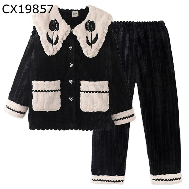 楽天parte1ルームウェア 寝巻き 部屋着 パジャマ レディース ふわふわ モコモコ 前開き 二点セット 春秋冬 ゆったり 大きい あたたかい 厚手 柔らかい 心地よい 肌触りがいい 勉強 昼休み アウトドア プレゼント