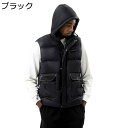 中綿ベスト 蓄熱保温 パファーベスト メンズ 秋冬 裏起毛 フード付き 大きいサイズ 防風防水 あったか 無袖ジャケット 軽量 釣り 防寒対策 バイク カジュアル 無地 ベーシック 動きやすい(4)