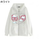 サブカル ジップアップ パーカー フード付き メンズ レディース 長袖 トレーナー 秋服 プリント ゆったり 大きいサイズ カジュアル 柔らか く快適 プルオーバー ファッション 春 冬服 クールゴス ロックファション