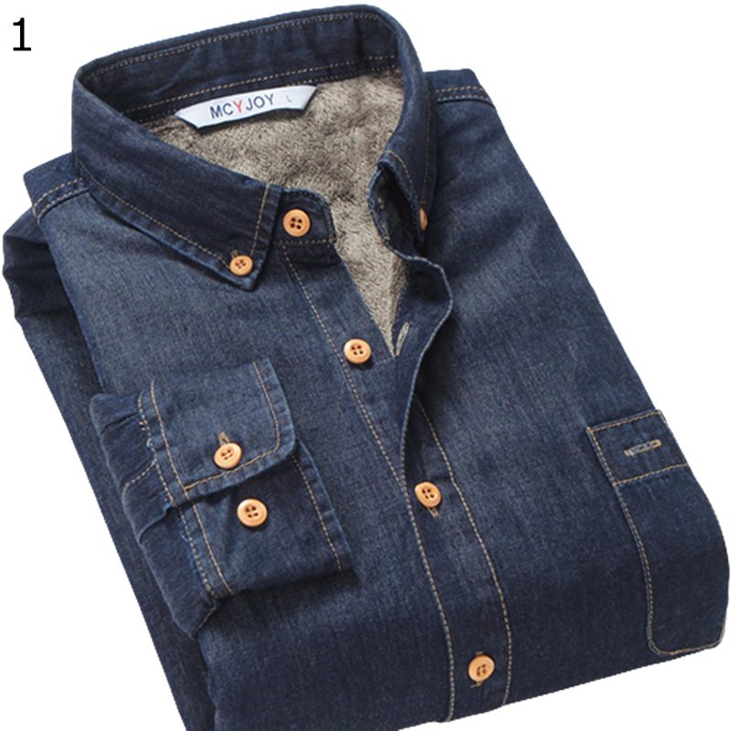ボタンダウンシャツ 厚手 綿100 デニムシャツ 秋冬 裏起毛 ボアシャツ メンズ 長袖 暖かい 保温 防寒 着心地が良い 速乾 おしゃれ 無地 ポケット付き 大きいサイズ 男性用 アウトドア 通勤通学