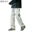 デニムパンツ メンズ ジーパン 長ズボン ストレート ワイドパンツ ボトム シンプル カジュアル ロングパンツ 耐摩耗性 着回し力 ジーパン ゆったり 男性 か...