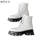 編み上げ ショートブーツ メンズ レディース 21-28cm エナメル感 厚底靴 騎士ブーツ ワークブーツ バイクブーツ ユニセックス カップル 恋人 デイリー 男女兼用 バイク用 4cm身長アップ 通学 白 黒