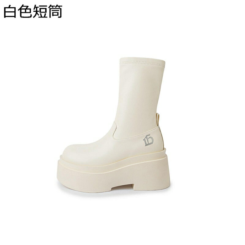 アンクル丈 ショートブーツ 厚底 ロングブーツ ハイカット 袴用 ソックスブーツ 秋冬 PU 足細く見え 軽..