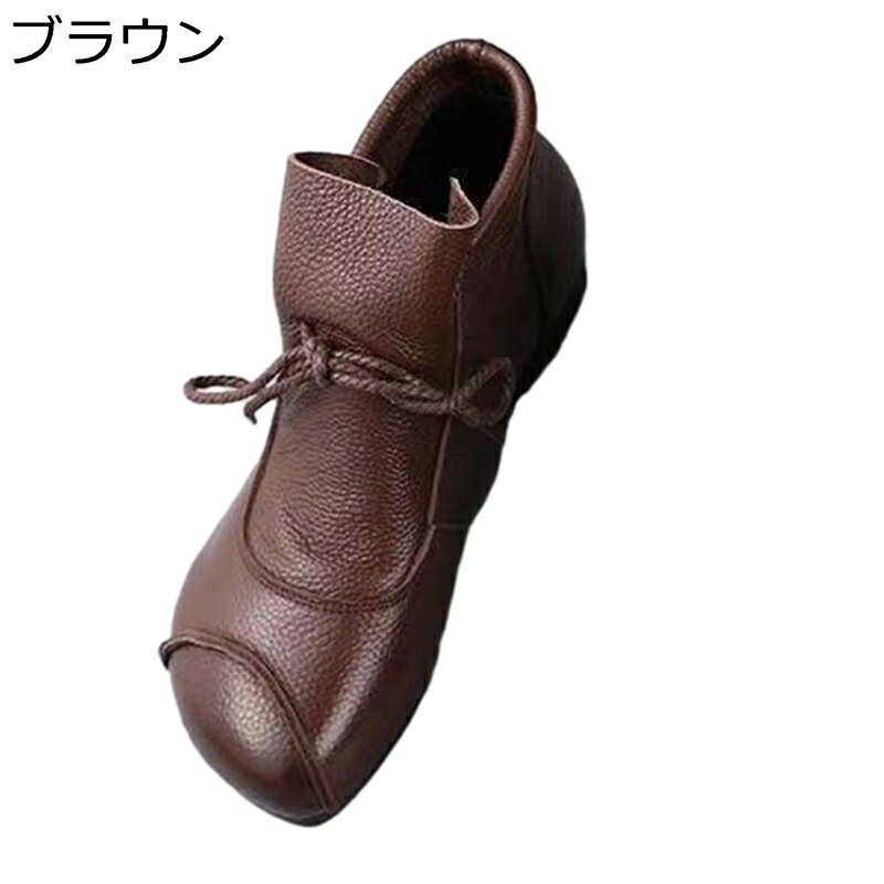 ショートブーツ 袴用ブーツ PU レディース レースアップ 民族風 アンクル丈 安定感 滑り止め ソフト 着回し 韓国 短靴 大きい 小さいサイズ 痛くならない 幅広 カジュアル アウトドア 旅行 秋冬春