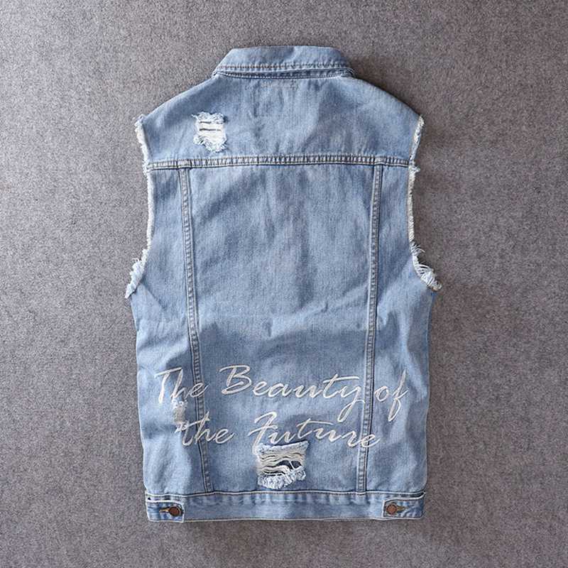 デニムベスト メンズ カジュアルベスト ダメージ 重ね着 Gジャン ジージャン ノースリーブジャケット レジ チョッキ レトロ 春夏秋 薄手 通気軽量 ゆったり コーデやすい 通勤通学 韓国風 オシャレ