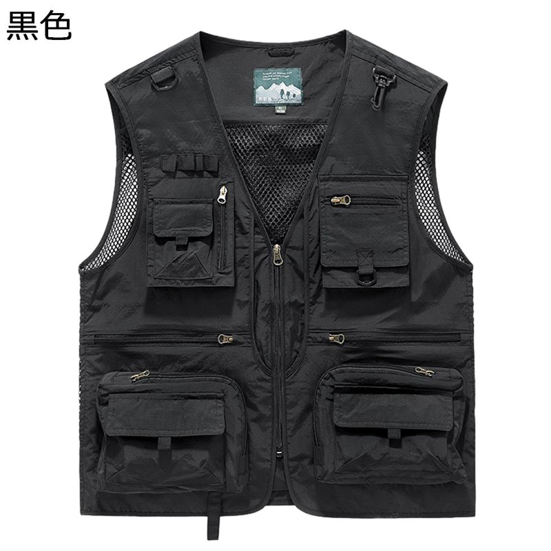 フィッシングベスト ジレベスト メンズ 袖なし 夏秋用 ポケット付き ゆったり 作業服 多機能 サマーベスト ジップ 撮影用 フィッシング キャンプ ハンティング 釣り おしゃれ 前開 通気速乾 かっこいい