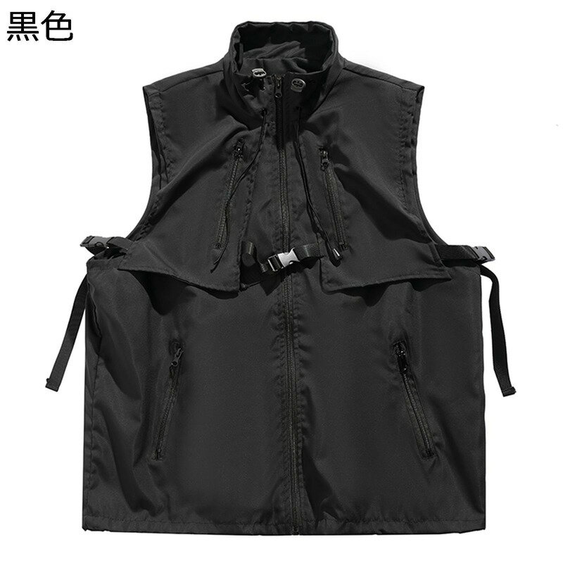 ワークベスト 多機能 ジレベスト メンズ ノースリーブ 春秋 マルチポケット ゆったり ジップアップ 作業服 釣り用 撮影用 フィッシング キャンプ ミリタリー レジャー お洒落 前開 吸汗 かっこいい