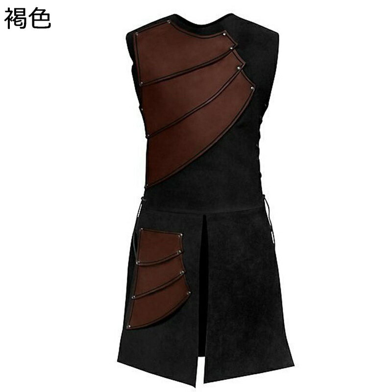 PU革ジャン レザーベスト ロング丈 メンズ 袖なし ライダースベスト 切り替え チョッキ ジレベスト 春秋用 スリム 前開 レザージャケット お洒落 防風 細身 ファッション 通勤 ロック レトロ 舞台