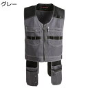 ベスト メンズ アウトドア 作業服 チョッキ 多機能 多ポケット ノースリーブジャケット 薄手 カーゴベスト 軽量 ワークウェア 撮影 登山 お釣り アウトドア...