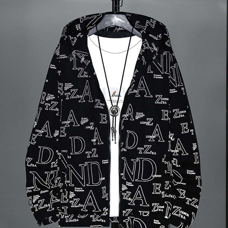 ジャケット メンズ カーゴジャケット 4XL-10XL 長袖 ウインドブレーカー アルファベット柄 フード付 秋冬服 ジップアップ 防寒保温 シンプル 軽量 大人 アウトドア パーカー トレンド 通勤通学 韓国 学生