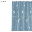 シャワーカーテン 花柄 英字柄 ins風 防水 バスカーテン 撥水 風呂カーテン 180cm丈 防カビ 重り 厚手 フック 200cm丈 間仕切りカーテン 取り付け簡単 乾湿分離 暖房室 遮像 目隠し 一人暮らし 速乾 ブルー