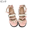 ロリータ靴 かわいい 蝶結び リボン 甲ストラップ パンプス レディース フラットシューズ プラットフォーム 森ガール 姫系 柔らかい 蒸れない 防滑 女性用 通学 会社用 春 夏 秋 冬
