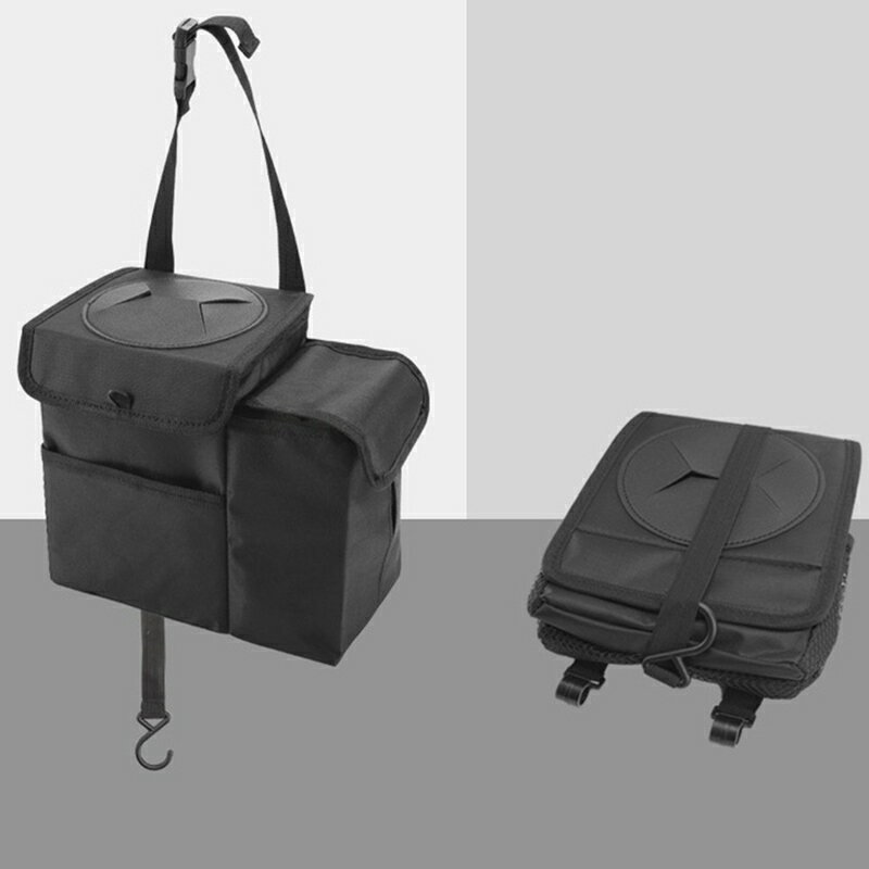 parte1の車用 後部座席 収納ポケット 折畳み式 バックル留め 省スペース設置 整理整頓 大容量 飲み物 小物 車載ゴミ袋 バックポケット カーグッズ 取り付け簡単 車用ティッシュカバー オックスフォード 耐摩耗｜アングル2