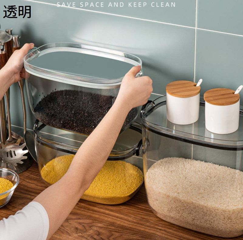 米びつ ライスストッカー 米櫃 お米保存容器 冷蔵庫 こめびつ 米入れ 貯蔵タンク おしゃれ 密閉 小麦粉 駄菓子 砂糖 キッチン収納 透明可視化窓 残量確認可 大容量 計量カップ付き 清潔便利 大容量